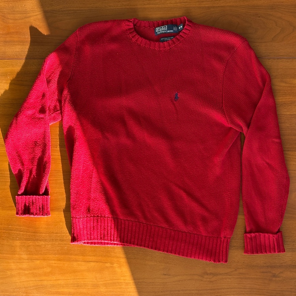 Polo by Ralph Lauren Men's Vibrant Red Crewneck Sweater
